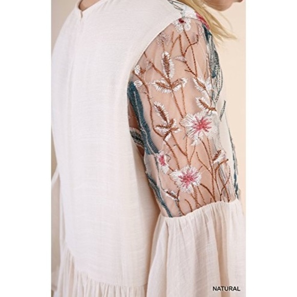 Umgee Natural Color Embroidered Lace Detai… - Picture 3 of 5
